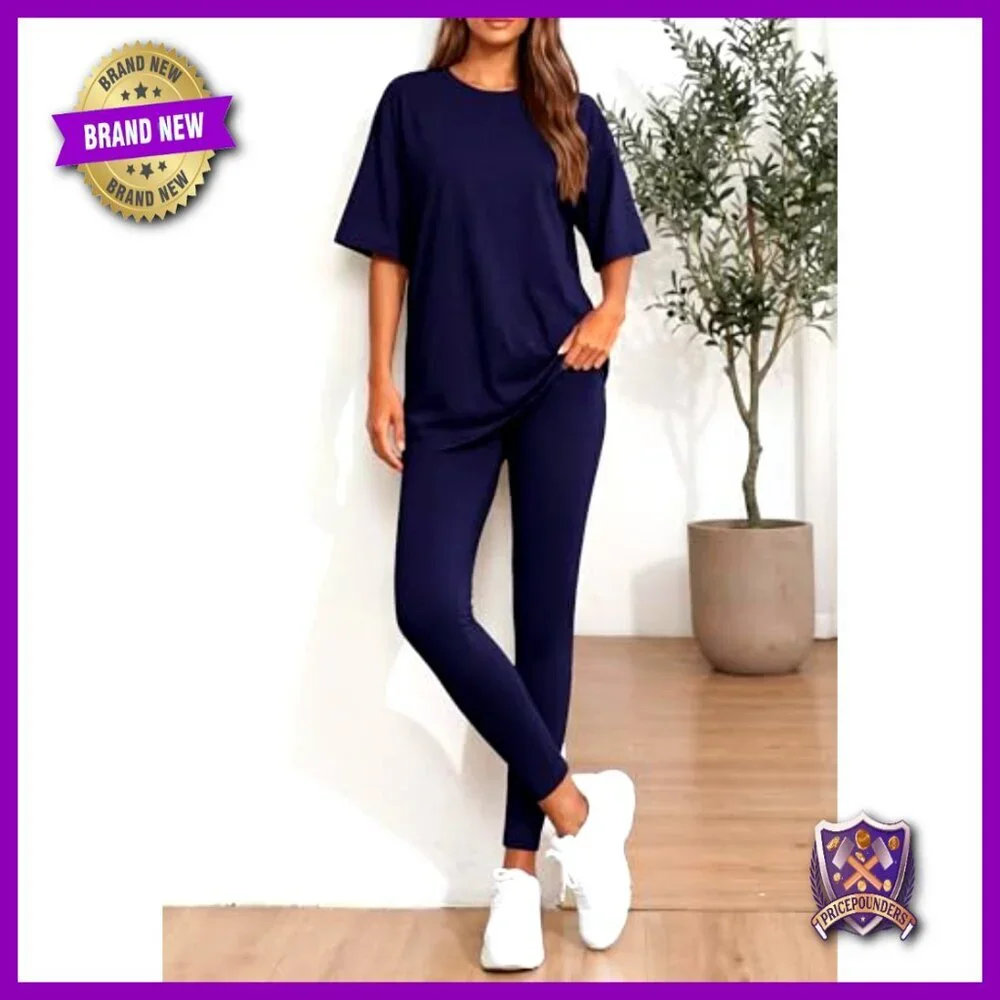 Oversized Tunic and Leggings Lounge Set - Soft Stretchy Fabric - Loose Fit